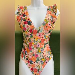 Rifle Paper Co x Summersalt Garden Party Backflip Swimsuit Size 4 MSRP $125